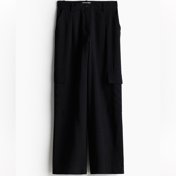 Black wide leg cargo pants - Picture 6 of 9